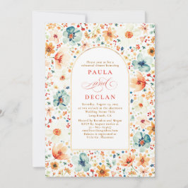 Wildflower Meadow Garden Floral Rehearsal Dinner Einladung