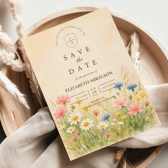 Wildflower Meadow Gold Quinceañera Save The Date (Von Creator hochgeladen)