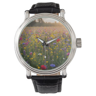 Wildflower Meadow –Hand-Drawn Botanical Graphic Te Armbanduhr