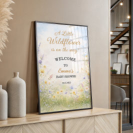 Wildflower Meadow Spring Baby Shower Welcome Poster