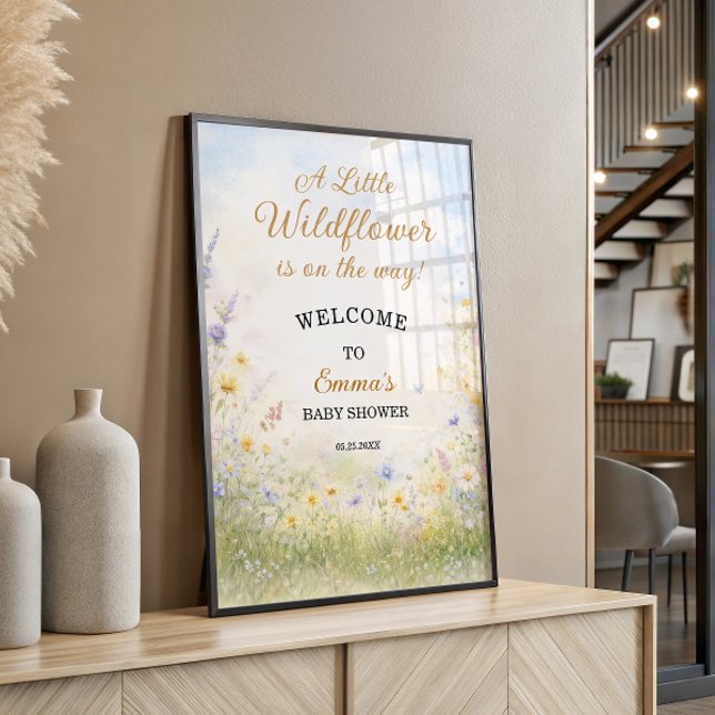 Wildflower Meadow Spring Baby Shower Welcome Poster (Von Creator hochgeladen)