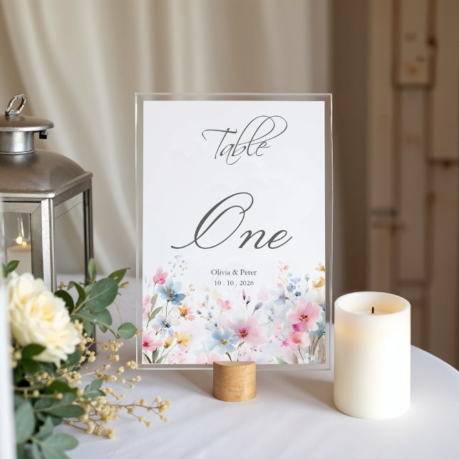 Wildflower Meadow Wedding Table Number Tischnummer (Von Creator hochgeladen)