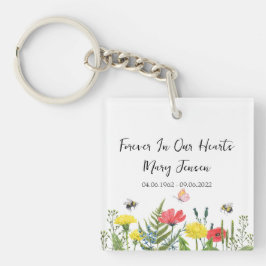 Wildflower Memorial Funeral Photo Schlüsselanhänger