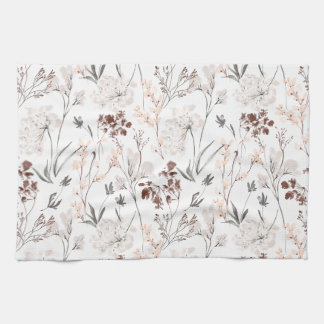 Wildflower minimalist elegant leaves soft floral geschirrtuch