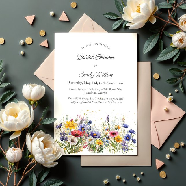 Wildflower Moderne Boho-Chic-Brautparty Einladung (Von Creator hochgeladen)