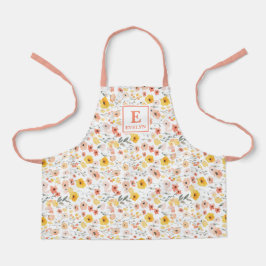 Wildflower monogram floral Apron Schürze