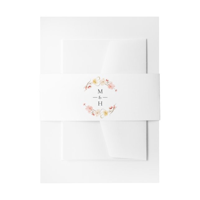 Wildflower Monogram Spring Garden Wedding Einladungsbanderole (Vorderseite Beispiel)