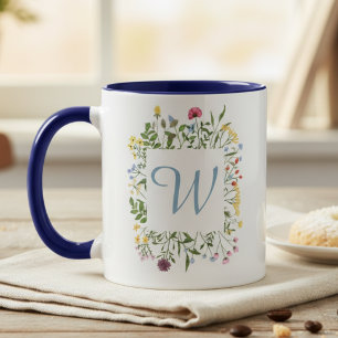 Wildflower-Monogramm – Muttertagsgeschenk für sie Tasse