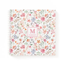 Wildflower-Monogramm-Notizbuch-Journal