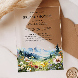 Wildflower Mountain Meadow Bridal Shower Acryleinladungen