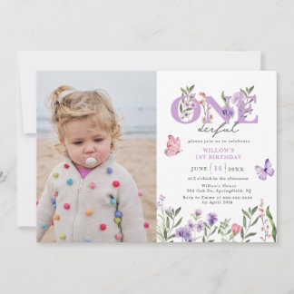 Wildflower Onederful Floral First Birthday Einladung