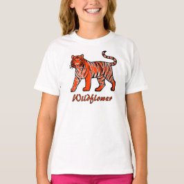 Wildflower Orange Tiger Kids T-Shirt