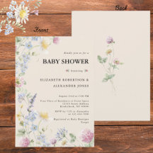 Wildflower-Paar-Baby-Shower-Einladung