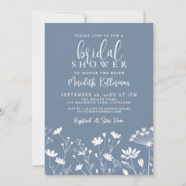 Wildflower Periwinkle Bridal Shower Einladung