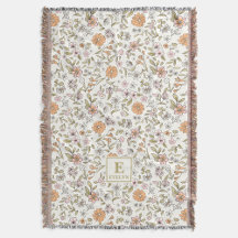 Wildflower-Personalisierte Namens-Monogramm-Wurfde