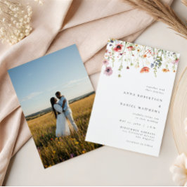 Wildflower Photo Wedding Invitation Einladung