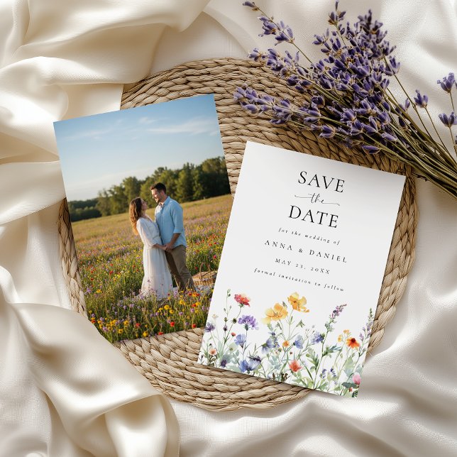 Wildflower Photo Wedding Save The Date (Von Creator hochgeladen)