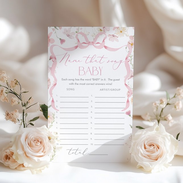 Wildflower Pink Whimsical Bow Name That Song Baby (Von Creator hochgeladen)