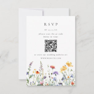 Wildflower-QR-Code-Hochzeits-RSVP-Karte RSVP Karte