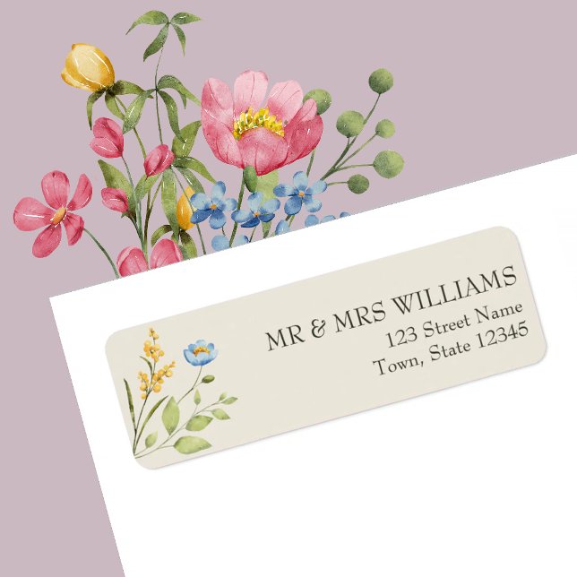 Wildflower Return Address Label (Von Creator hochgeladen)