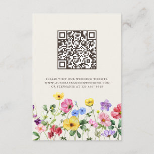 Wildflower Rustic Chic Floral Boho Hochzeits-QR-Co Begleitkarte