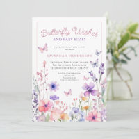 Wildflower-Schmetterlings-Wünsche Baby Shower