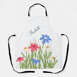 Wildflower Script Name Floral Garden Art Schürze
