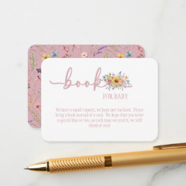 Wildflower Solid Pink Book for Baby Card Begleitkarte