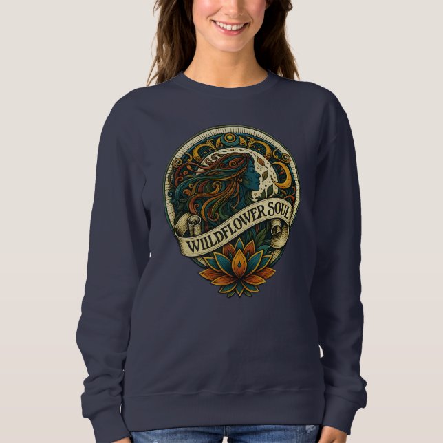 Wildflower Soul Boho Art Sweatshirt (Vorderseite)
