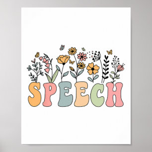 Wildflower-Sprache Florale Sprachtherapie Slp Slpa Poster