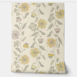 Wildflower Stripes - Blush And Gray Green Tapete