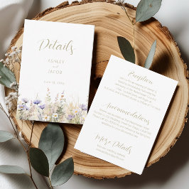 Wildflower Summer Meadow Wedding Details Card Einladung