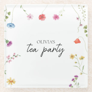 Wildflower-Teeparty-Junggesellinnenabschied Glasuntersetzer