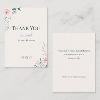 Wildflower Thank You Cards Multipack Elegan Begleitkarte