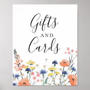 Wildflower watercolor floral Gifts Cards Sign Poster