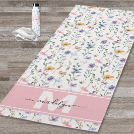 Wildflower Watercolor Monogram Yogamatte