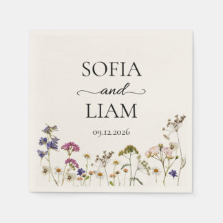 Wildflower Watercolor Wedding Serviette