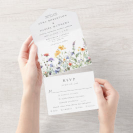 Wildflower Wedding All In One Einladung