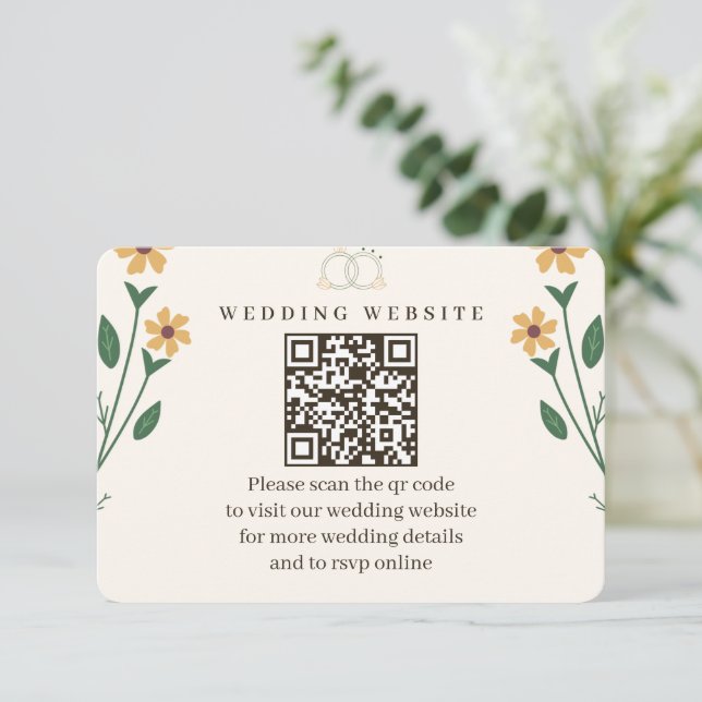 Wildflower Wedding Enclosure Card  Begleitkarte (Stehend Vorderseite)