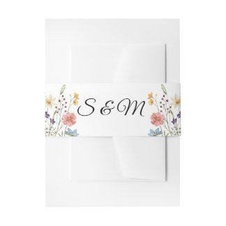 Wildflower Wedding Invitation Belly Band