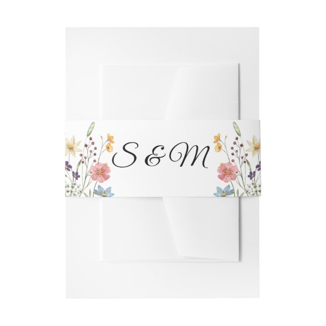 Wildflower  Wedding Invitation Belly Band (Vorderseite Beispiel)