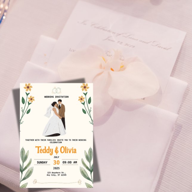 Wildflower Wedding Invitation Einladung (Von Creator hochgeladen)