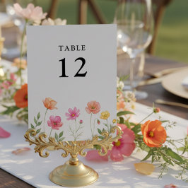 Wildflower Wedding Pretty Flower Table Number Tischnummer