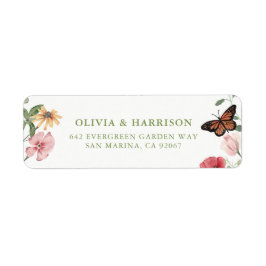 Wildflower Wedding Return Address Labels