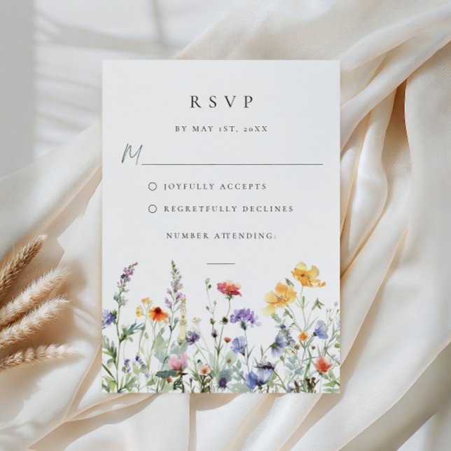 Wildflower Wedding RSVP Card (Von Creator hochgeladen)