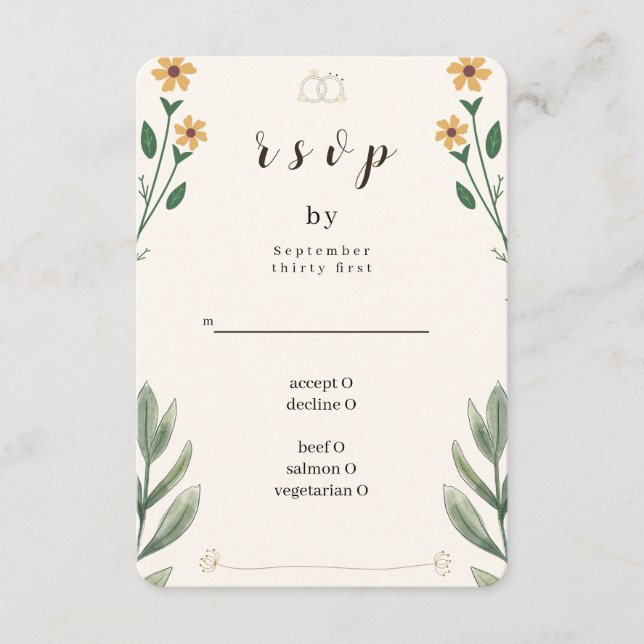 Wildflower Wedding RSVP Card (Vorderseite)