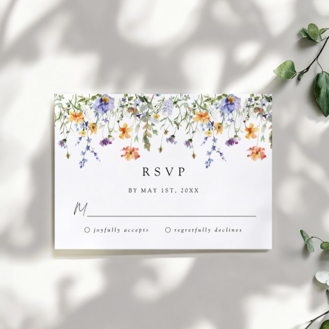 Wildflower Wedding RSVP Card Karte (Von Creator hochgeladen)