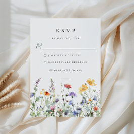 Wildflower Wedding RSVP Card Karte