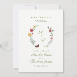 Wildflower Wedding Save the Date Card Einladung