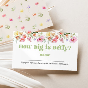 Wildflower Wie groß ist das Babybauch Baby Shower  Begleitkarte
